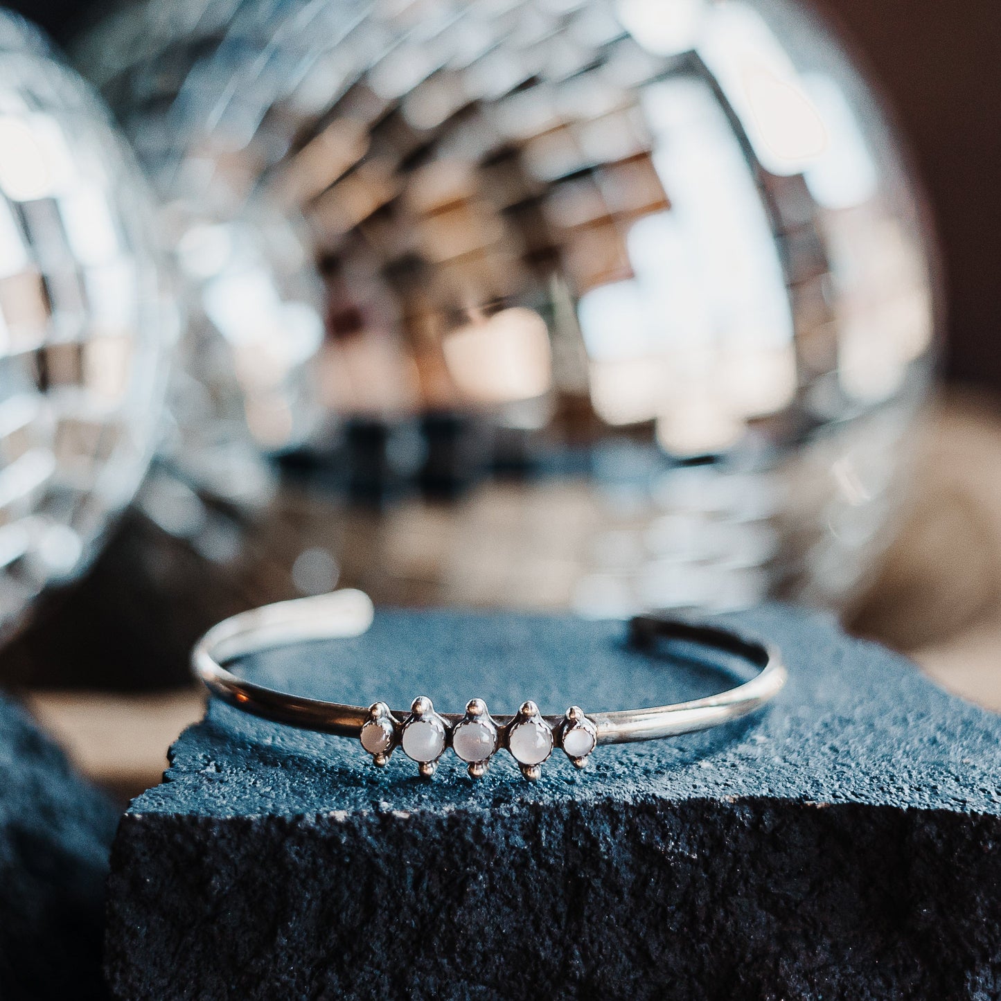 Moonstone & Sterling Silver Cuff Bracelet