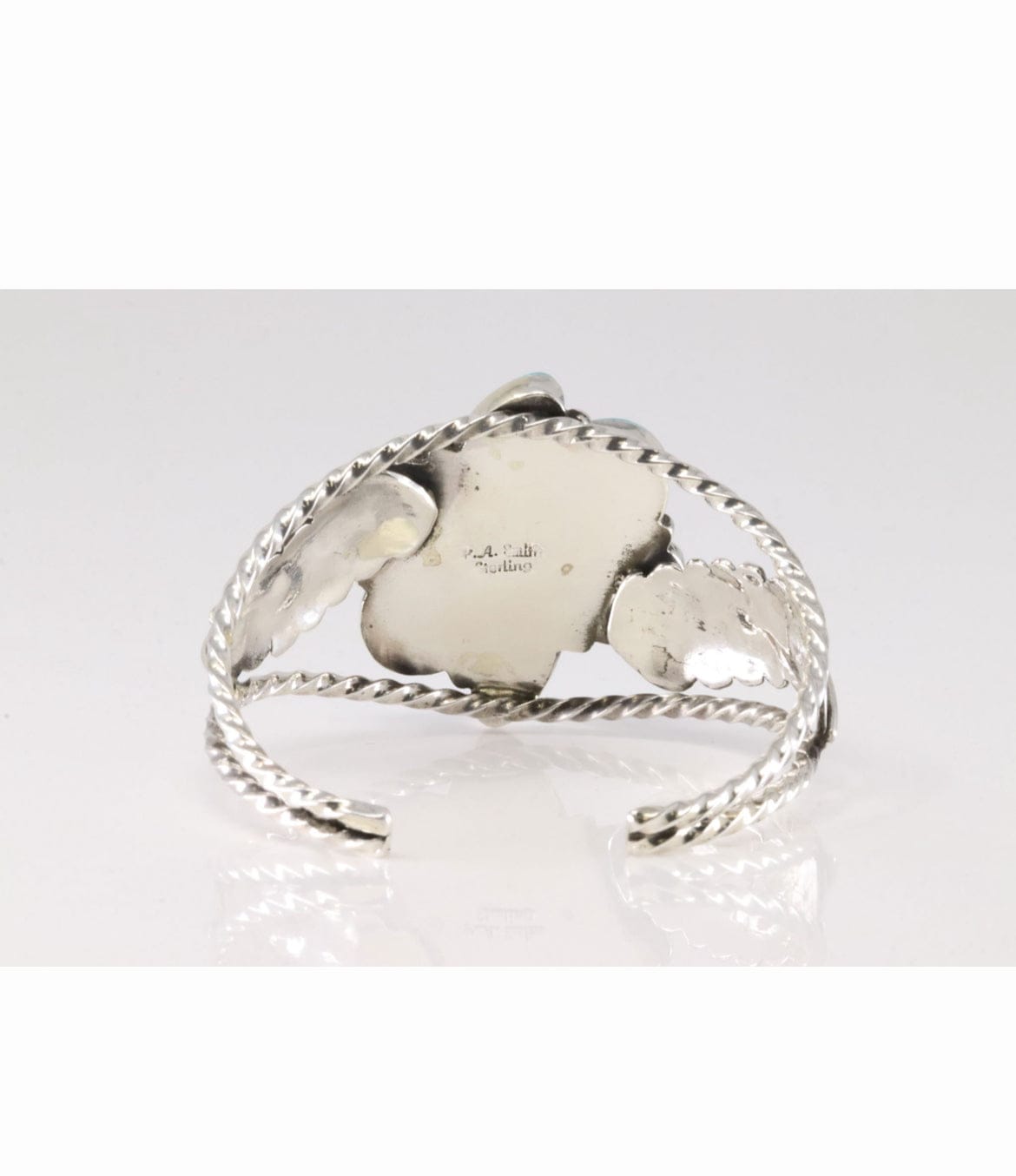 Native America Navajo Sterling Silver Turquoise Bracelet Cuff By P.A. Smith.