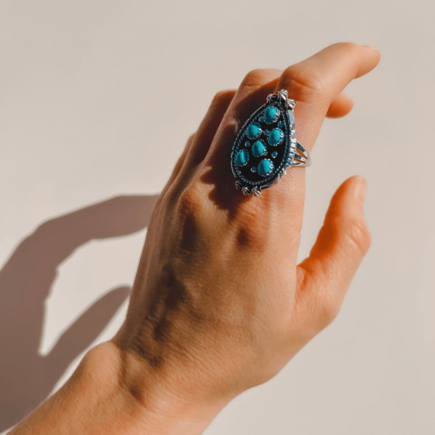 Turquoise Cluster Ring by Lonjose