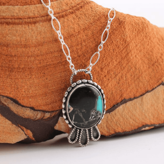 Willow Bend – Black Jack Turquoise Necklace