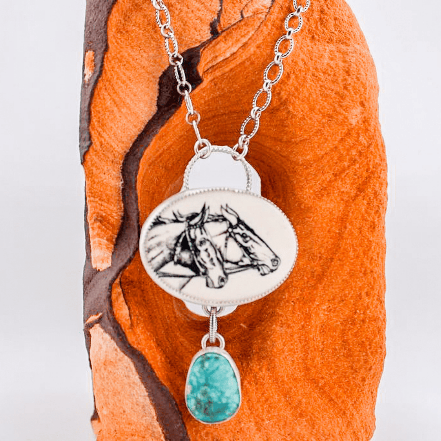 Mendell - Racehorse & Turquoise Pendant