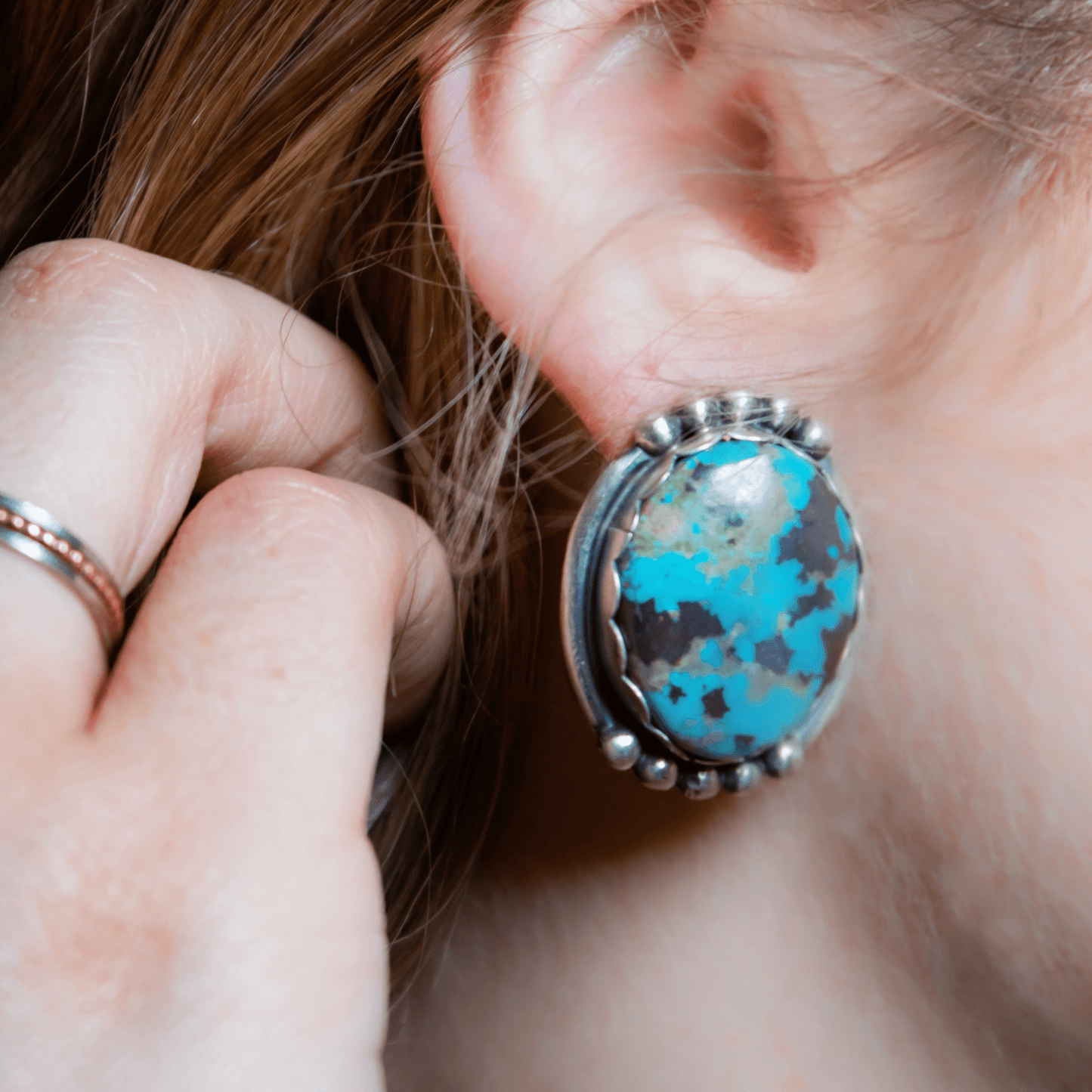 Sterling Silver & Turquoise Chunky Studs