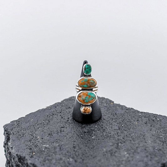 Sandrock Sky - Sonoran Turquoise & Opal Ring