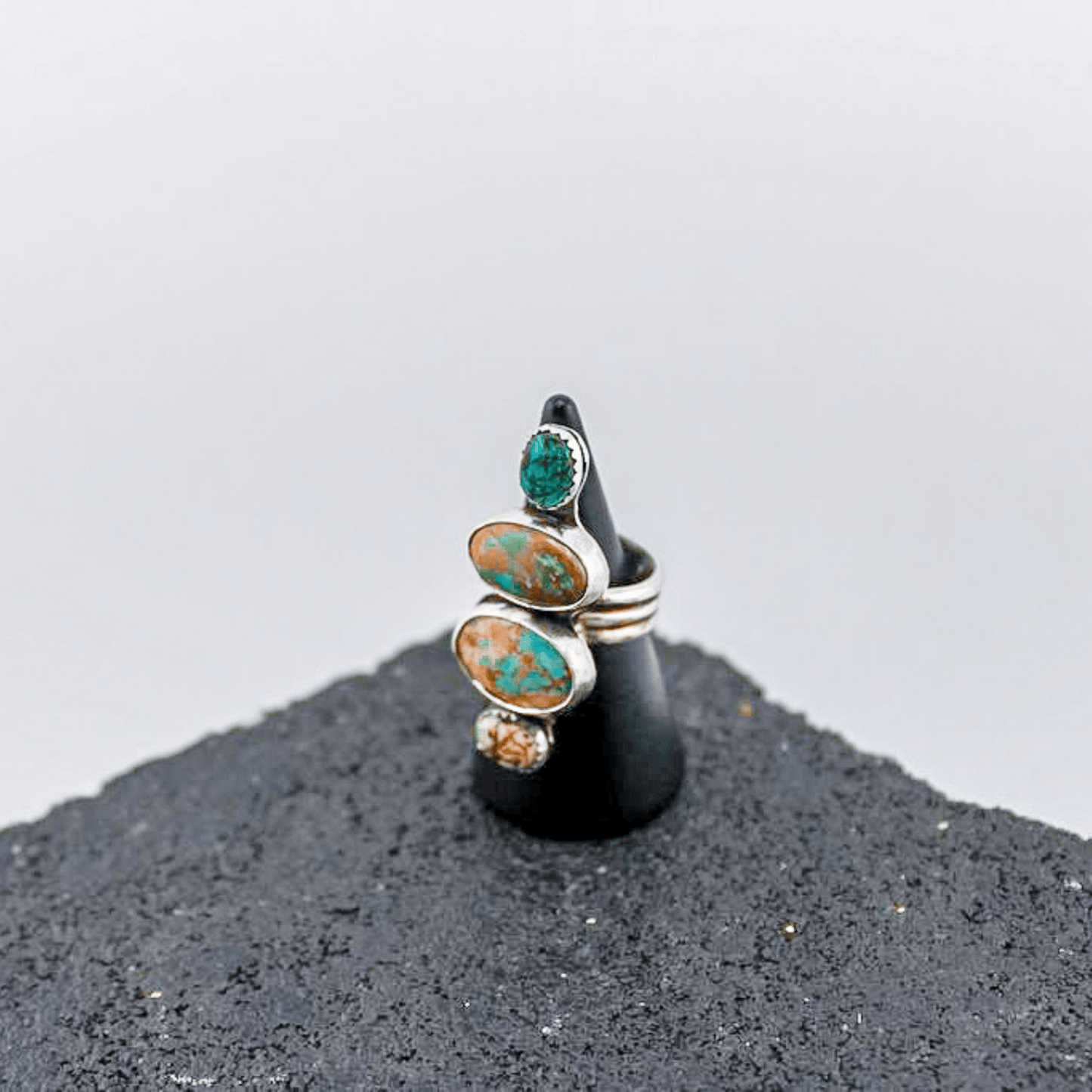 Sandrock Sky - Sonoran Turquoise & Opal Ring