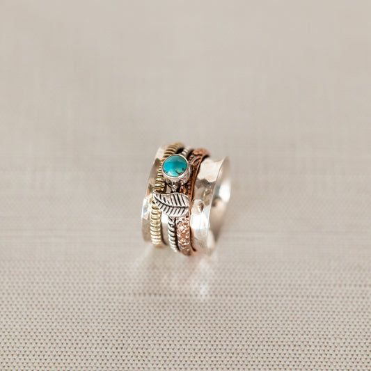 Boho Turquoise Spinner Ring