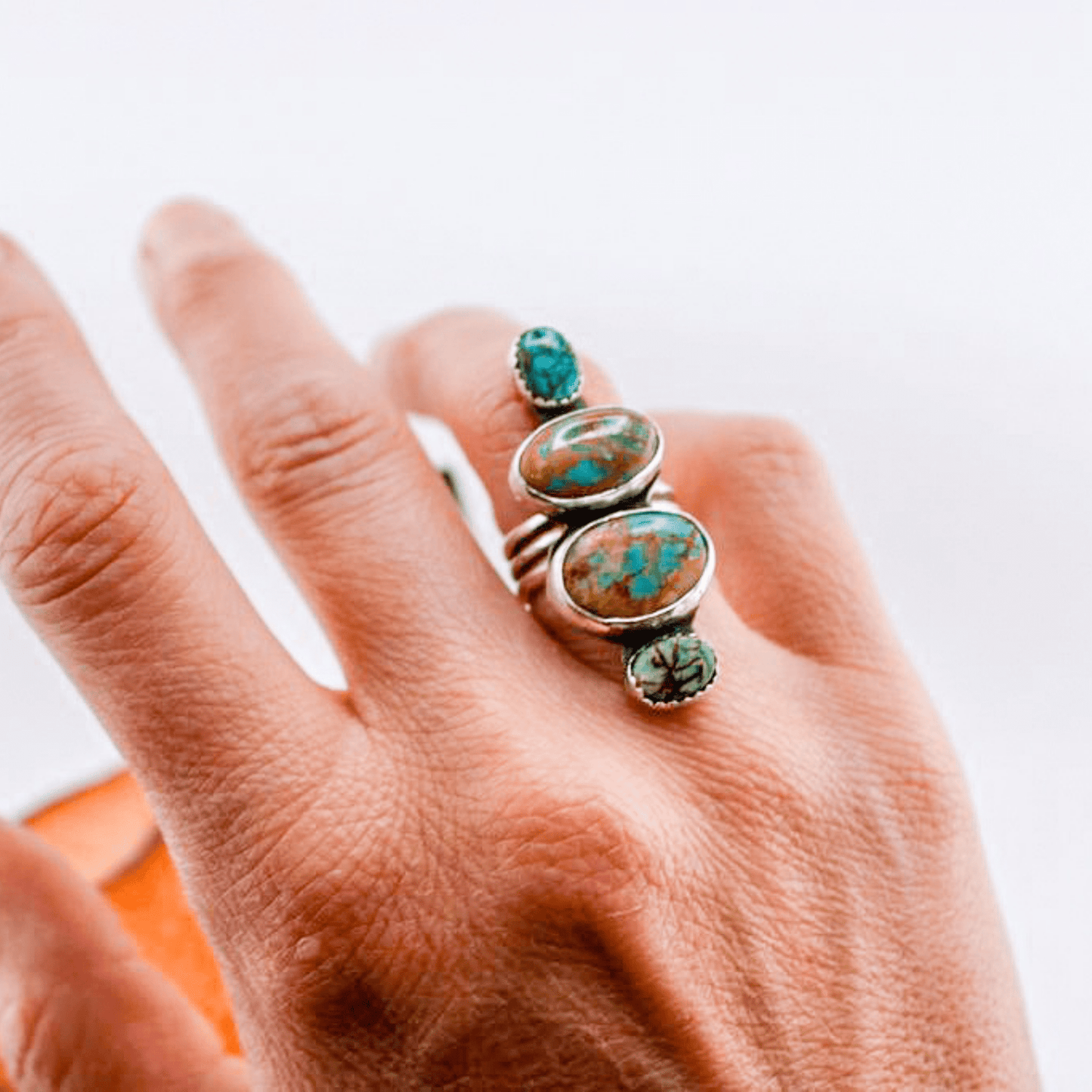 Sandrock Sky - Sonoran Turquoise & Opal Ring