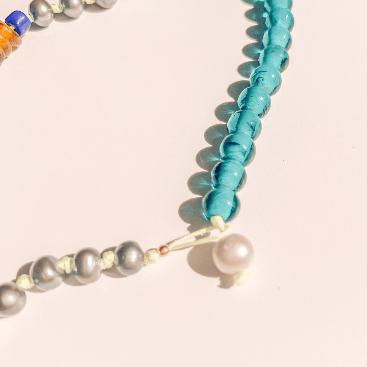 Sun Drip Pearl Beaded Necklace