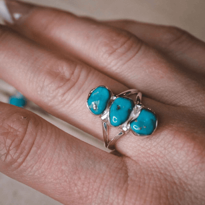 3 Stones Turquoise Ring- Misc. Bands