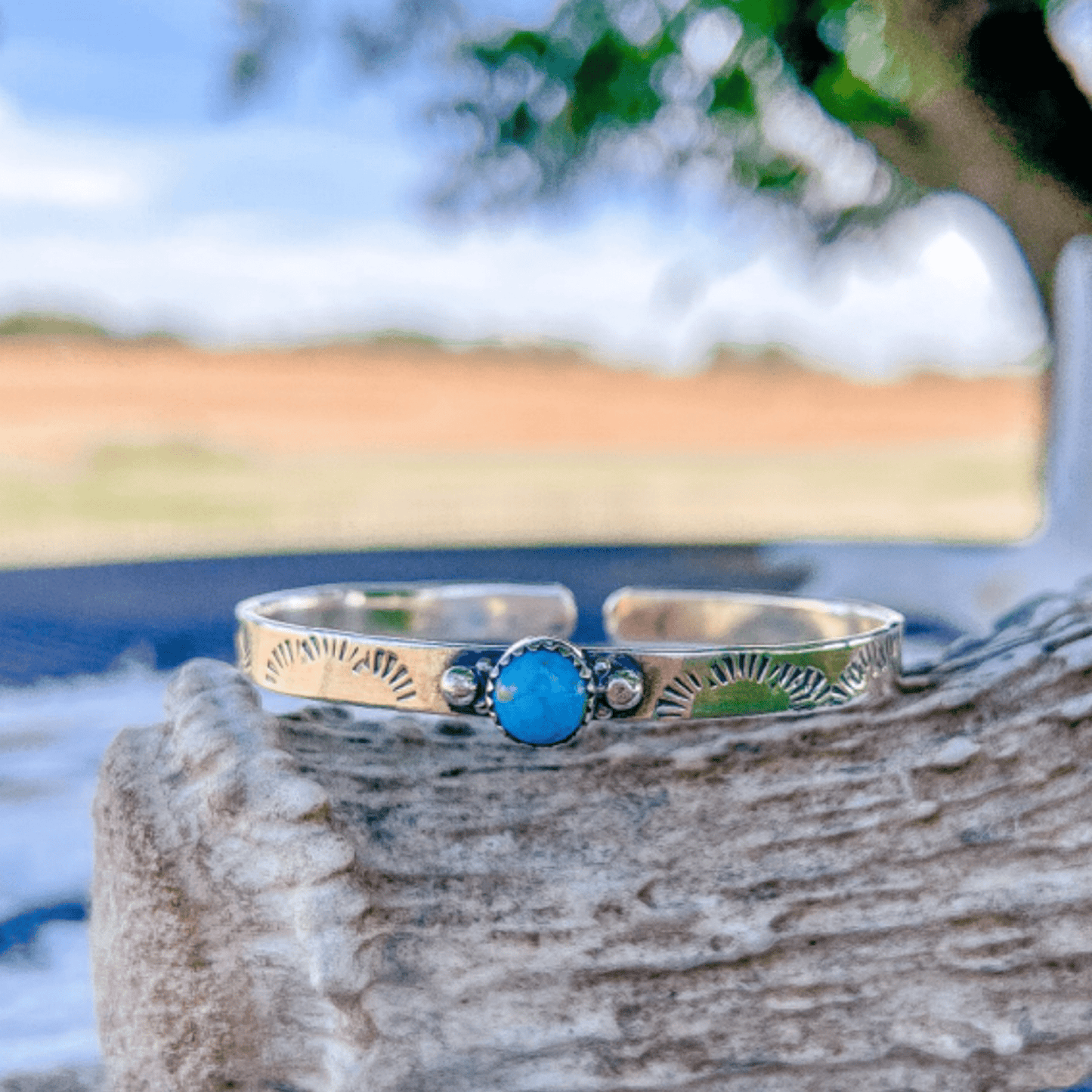 Blue Mesa Turquoise Hand-Stamped Cuff