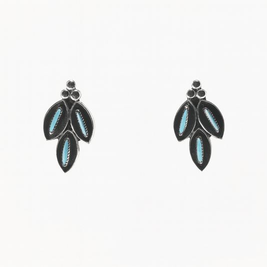 Native America Zuni Sterling Silver Turquoise Post Earring's By Fernando Othole