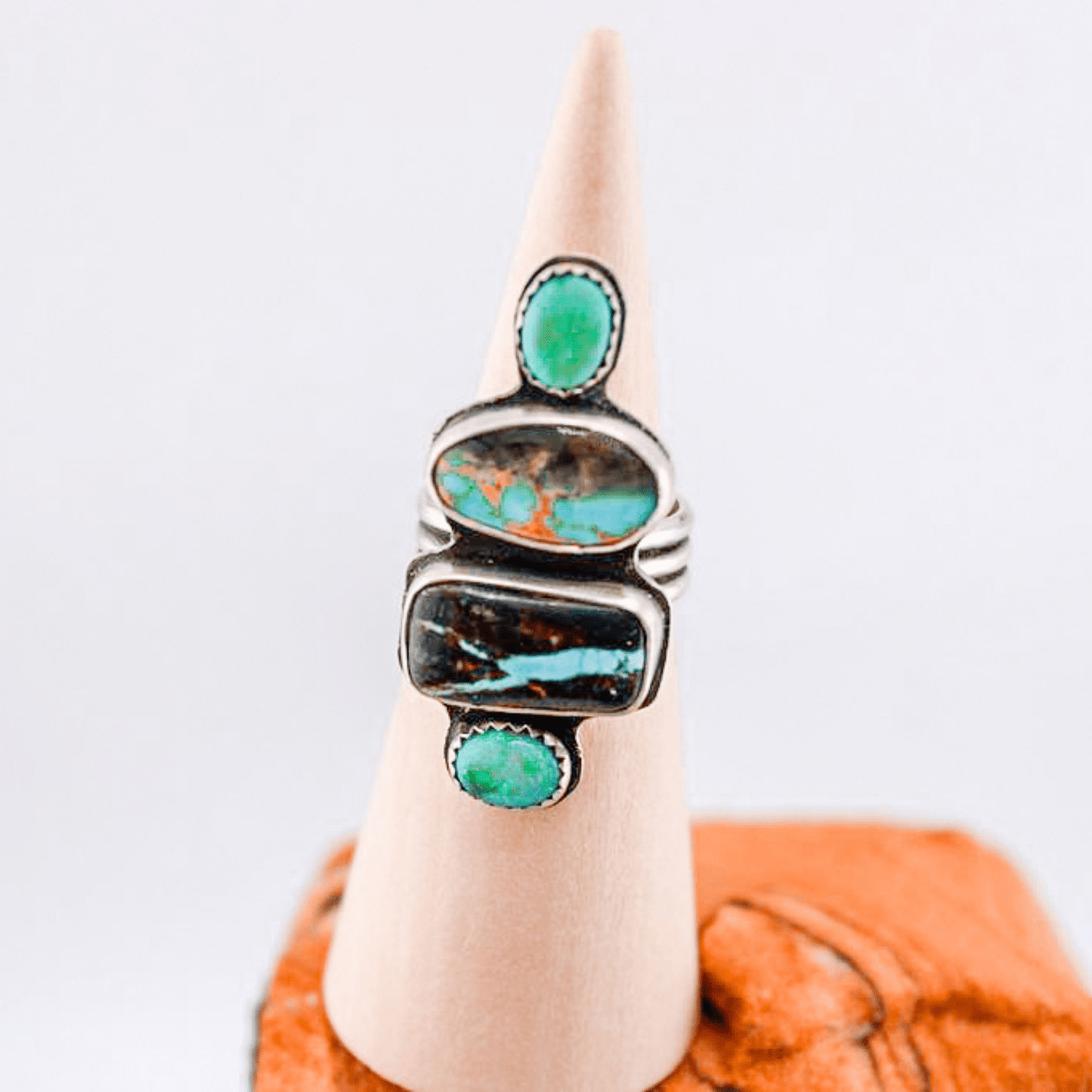 Painted Bluffs - Turquoise & Opal Ring