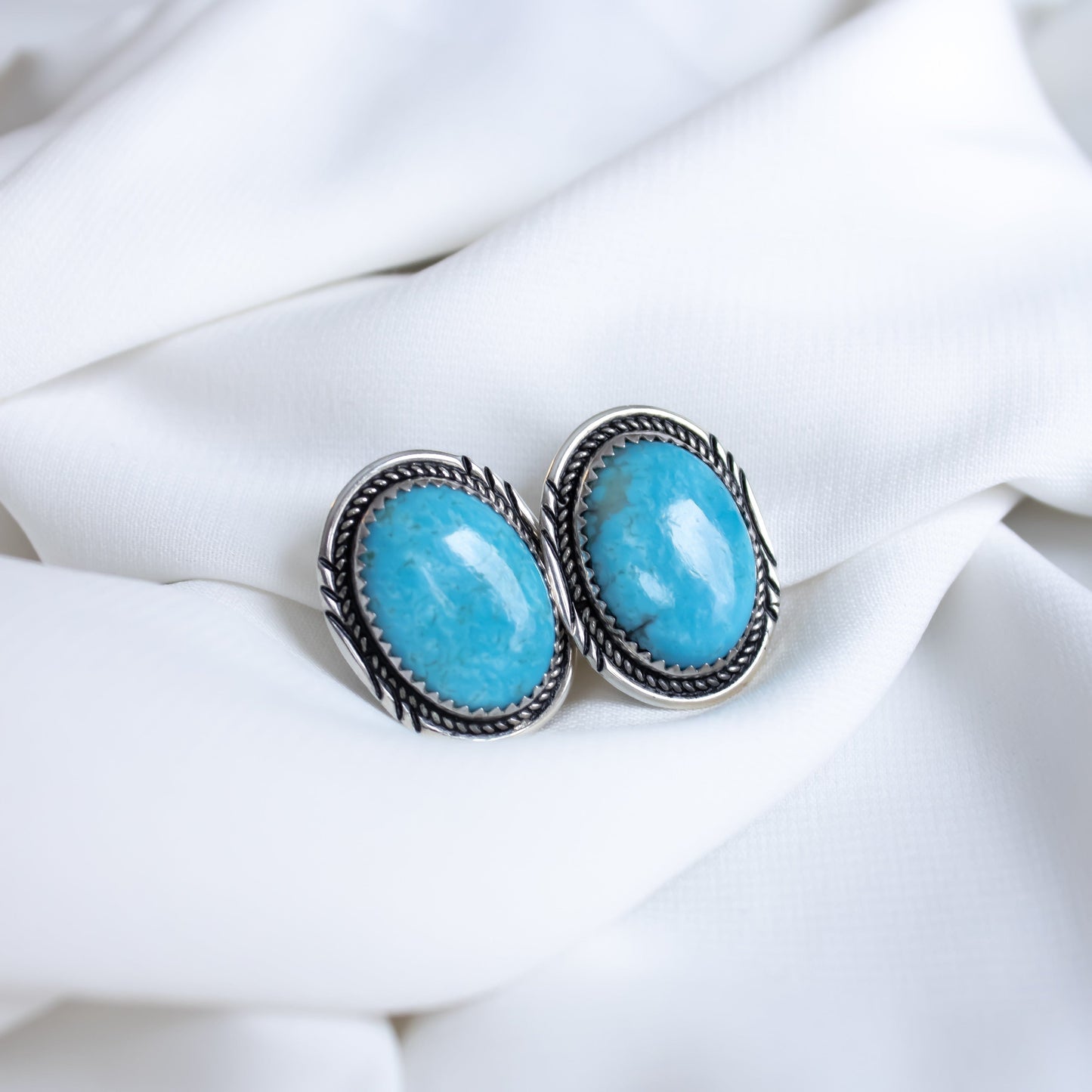 Oval Turquoise Chunky Studs