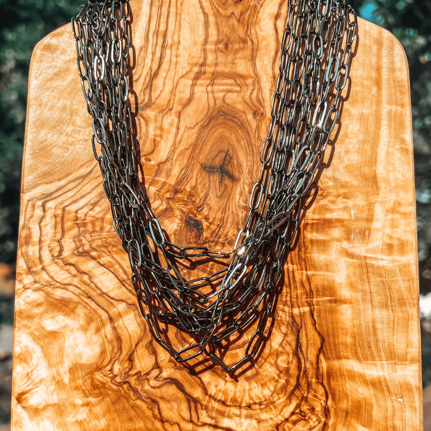 Edgy Black Paperclip Chain