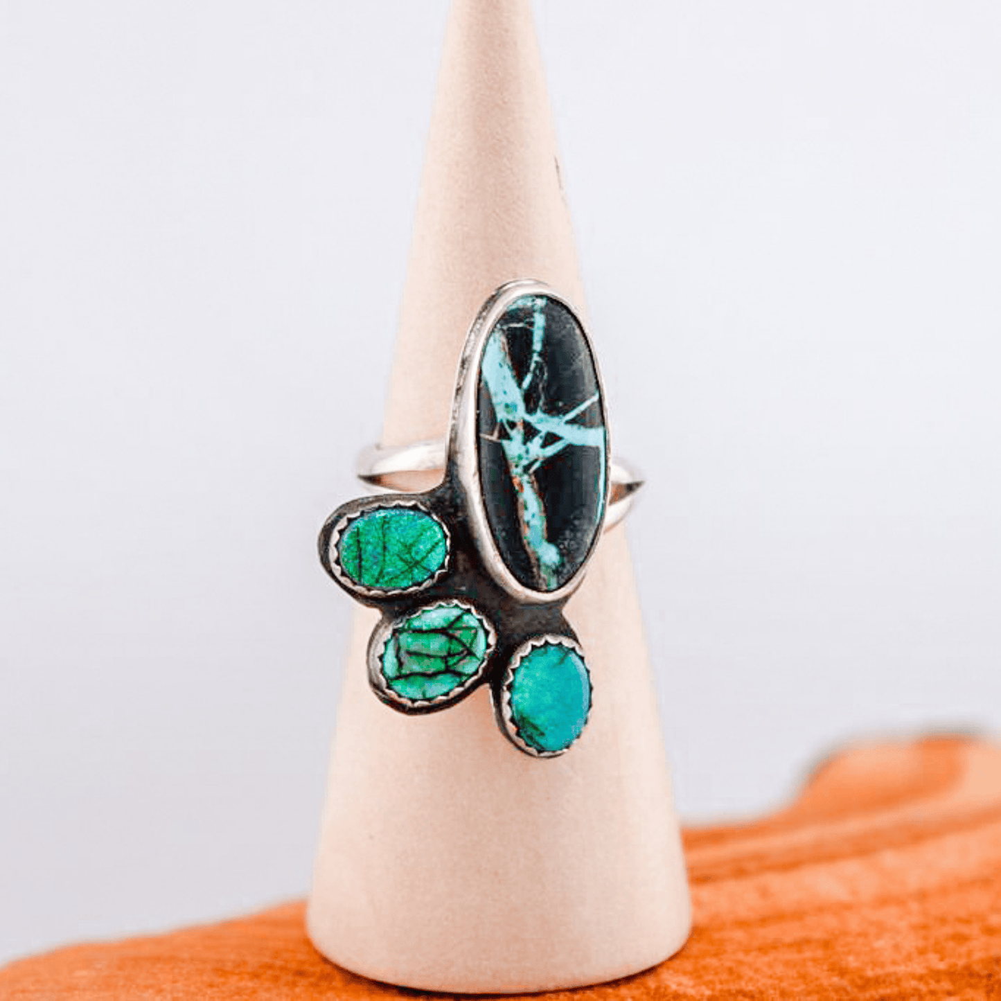 Opal Storm - Black Jack & Opal Cluster Ring