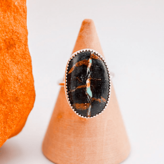 Slate River - Black Jack Turquoise Ring
