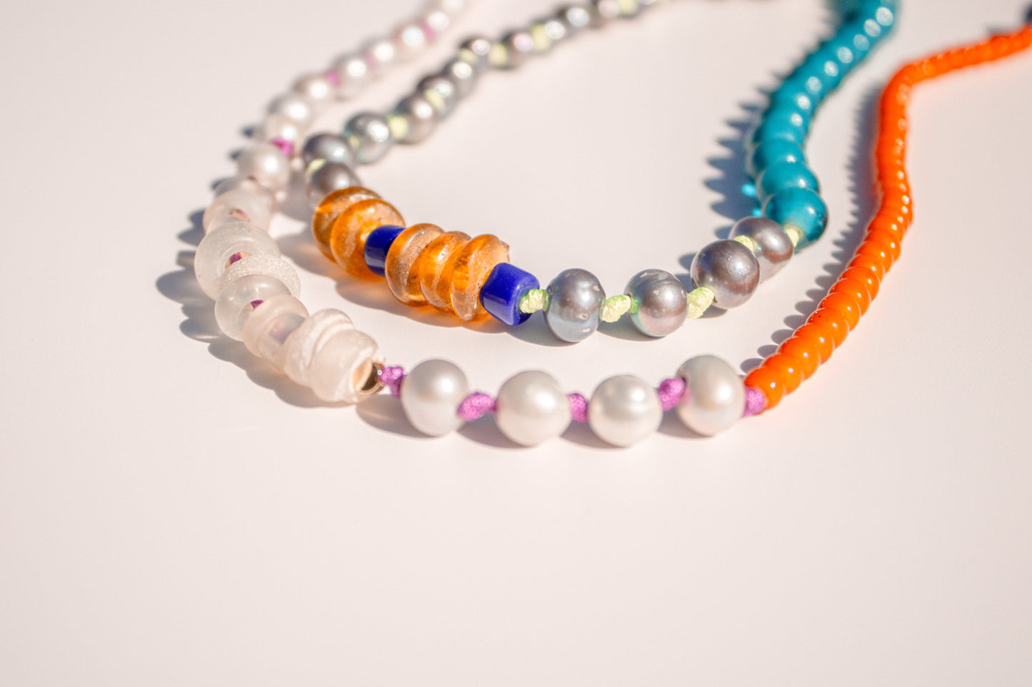 Sun Drip Pearl Beaded Necklace