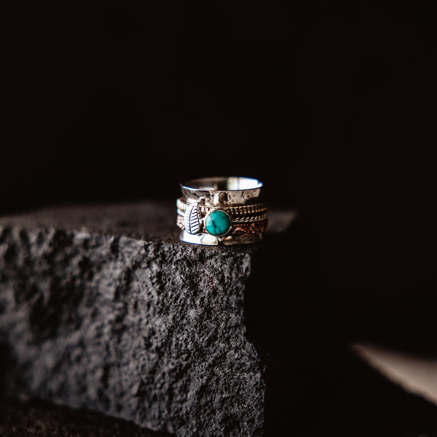 Boho Turquoise Spinner Ring