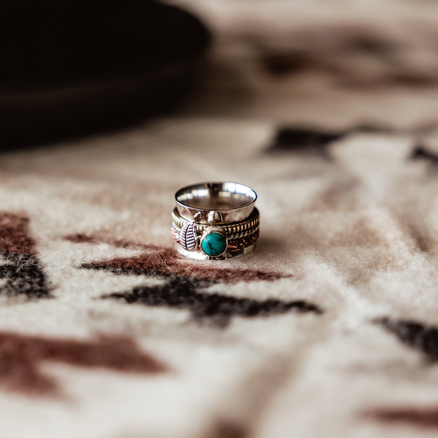 Boho Turquoise Spinner Ring
