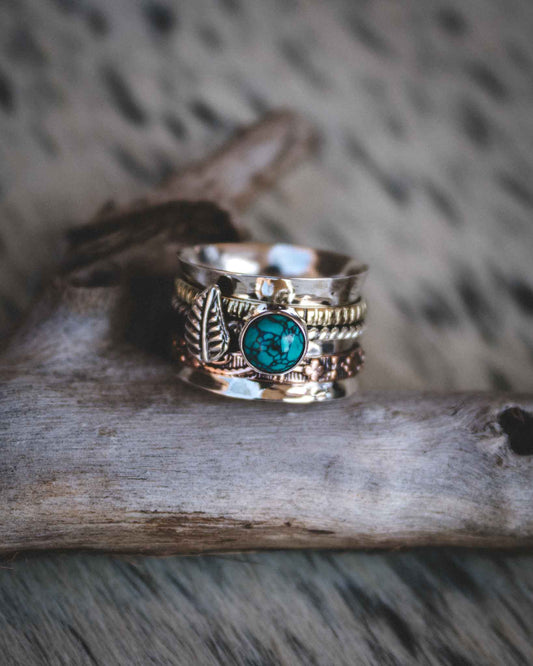 Boho Turquoise Spinner Ring
