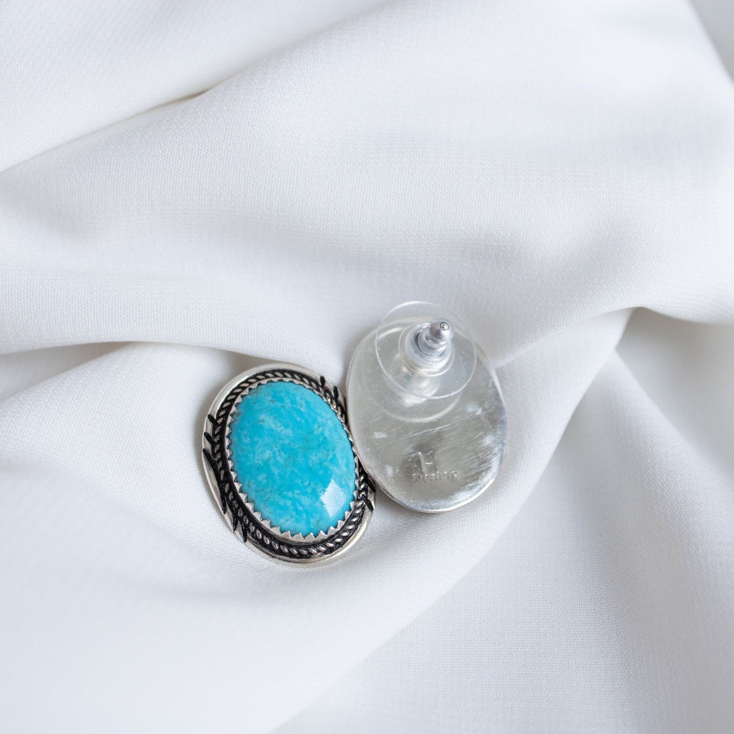 Oval Turquoise Chunky Studs