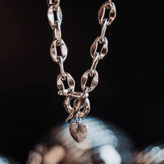 Chunky Silver Charm Necklace