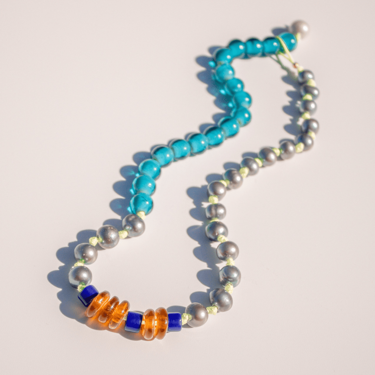 Sun Drip Pearl Beaded Necklace