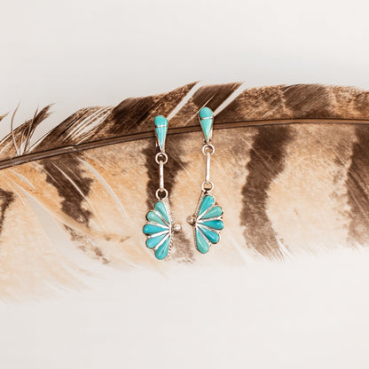 Turquoise Zuni Dangle Earrings