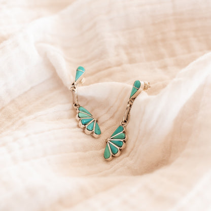 Turquoise Zuni Dangle Earrings