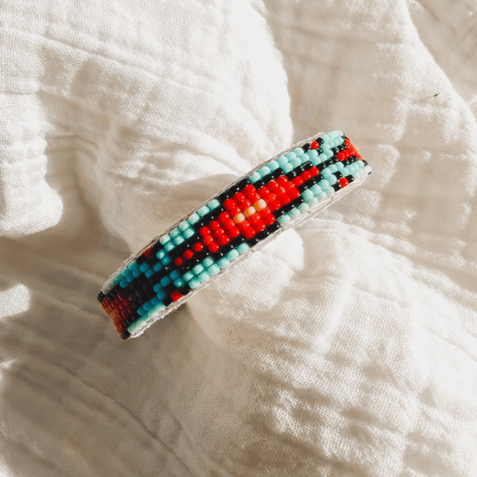 Native Beaded Leather Cuff